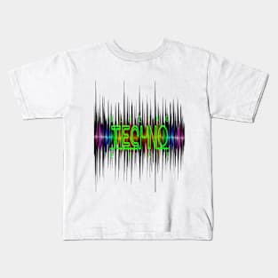 Blazing Techno Equalizer Color Music Kids T-Shirt